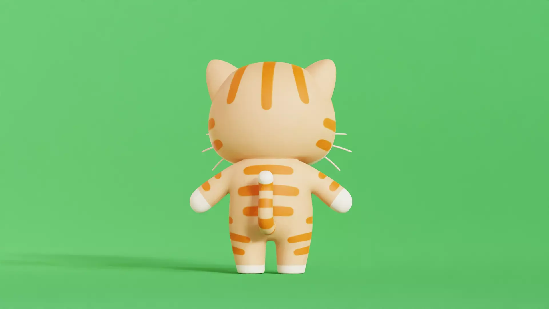 Cat Character Cartoon Orange Chibi Kawaii  Low-poly 3D model_5