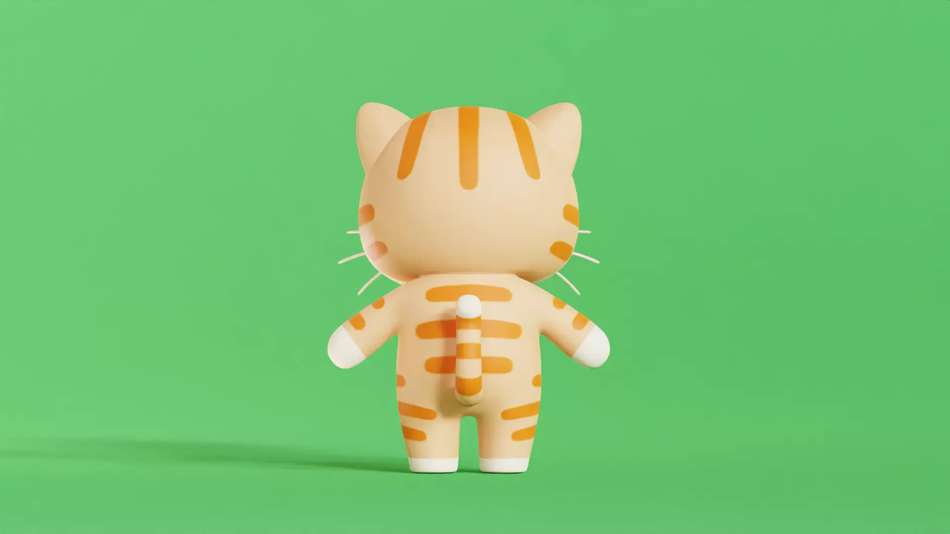 Cat Character Cartoon Orange Chibi Kawaii  Low-poly 3D model_2