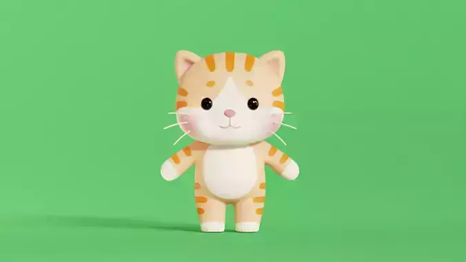 Cat Character Cartoon Orange Chibi Kawaii 