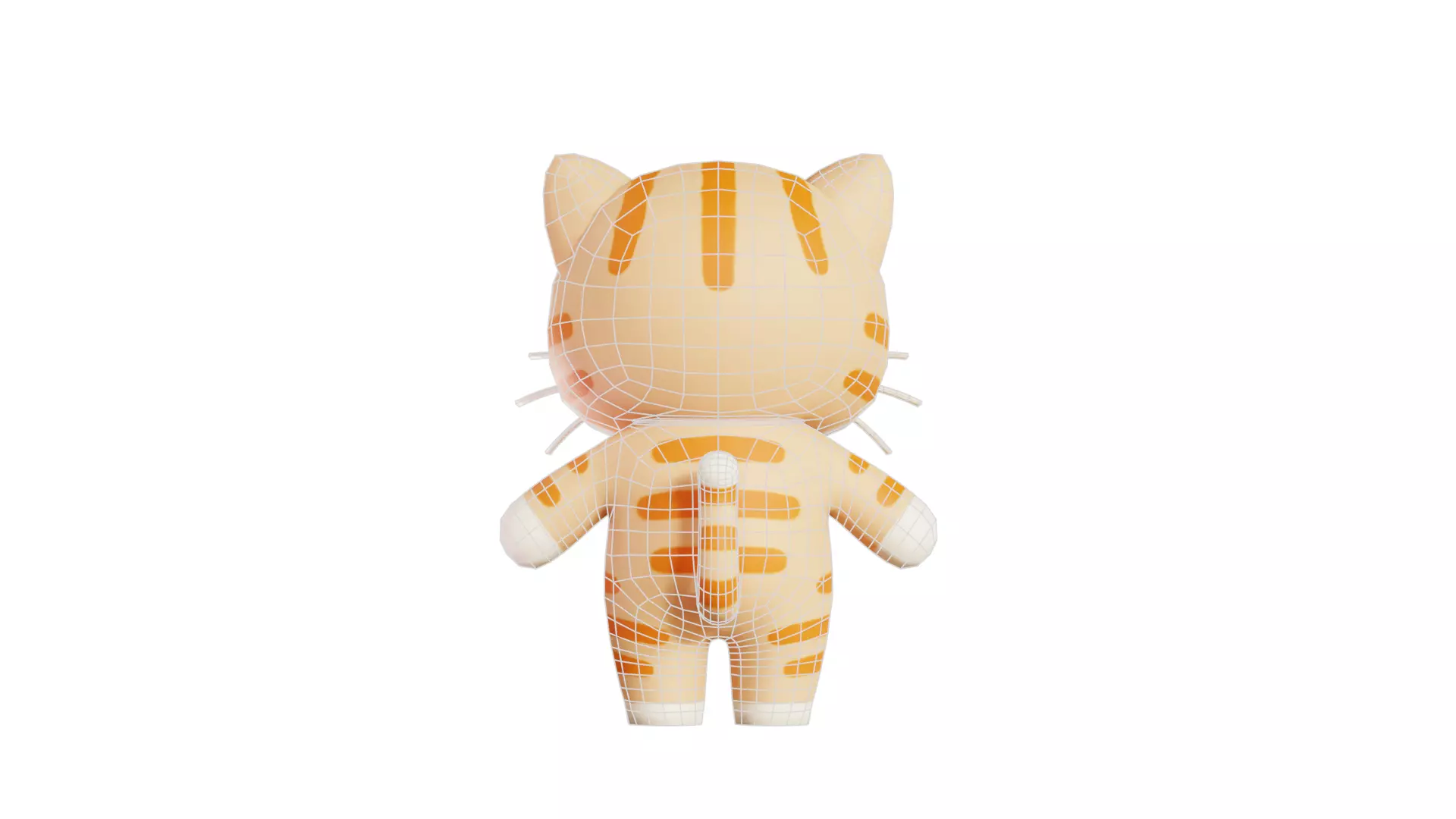 Cat Character Cartoon Orange Chibi Kawaii  Low-poly 3D model_10