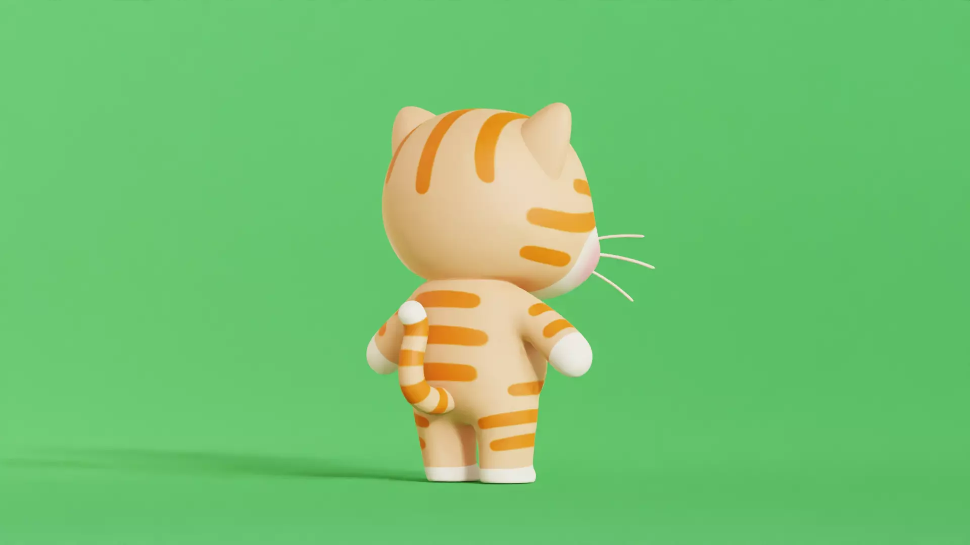 Cat Character Cartoon Orange Chibi Kawaii  Low-poly 3D model_6