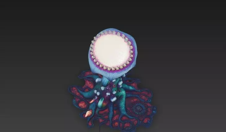 Alien Carnivorous Plant - Stylized Sci-Fi Tentacle  WITH EYES 3D model_7