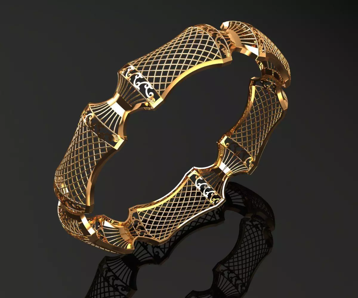 1144 Lantern Segment Bangle 9gm 3D print model_0