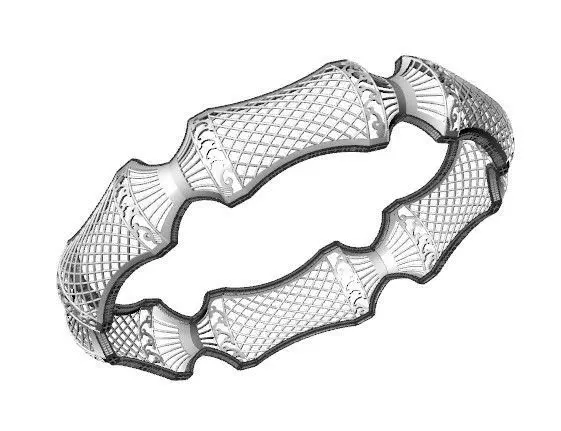 1144 Lantern Segment Bangle 9gm 3D print model_3