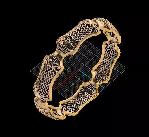 1144 Lantern Segment Bangle 9gm 3D print model_4