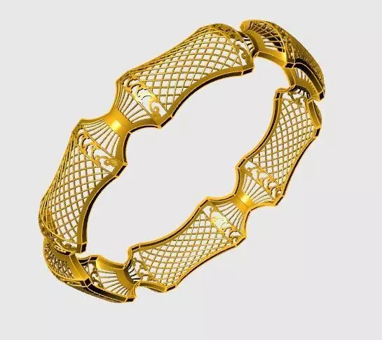 1144 Lantern Segment Bangle 9gm 3D print model_2
