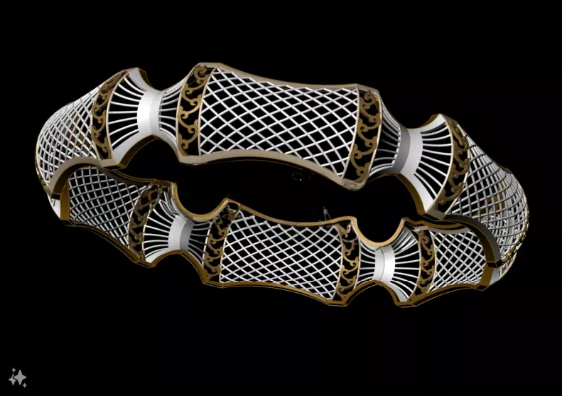 1144 Lantern Segment Bangle 9gm 3D print model_1