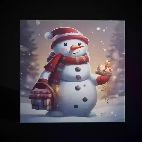 Christmas Snowman Painting One
