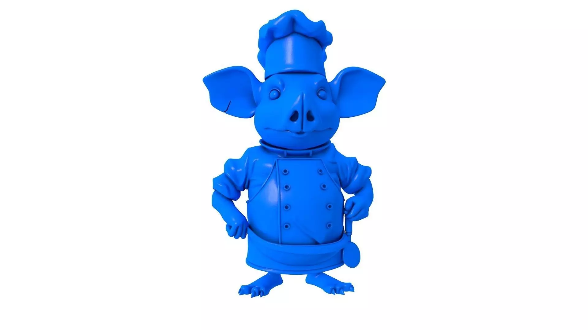 Chef Hippo -  Cartoon Chef - Chef Pig - Chef Character  3D print model_0
