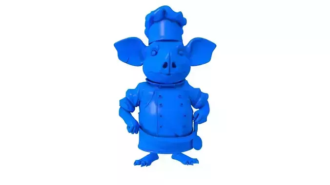 Chef Hippo -  Cartoon Chef - Chef Pig - Chef Character 
