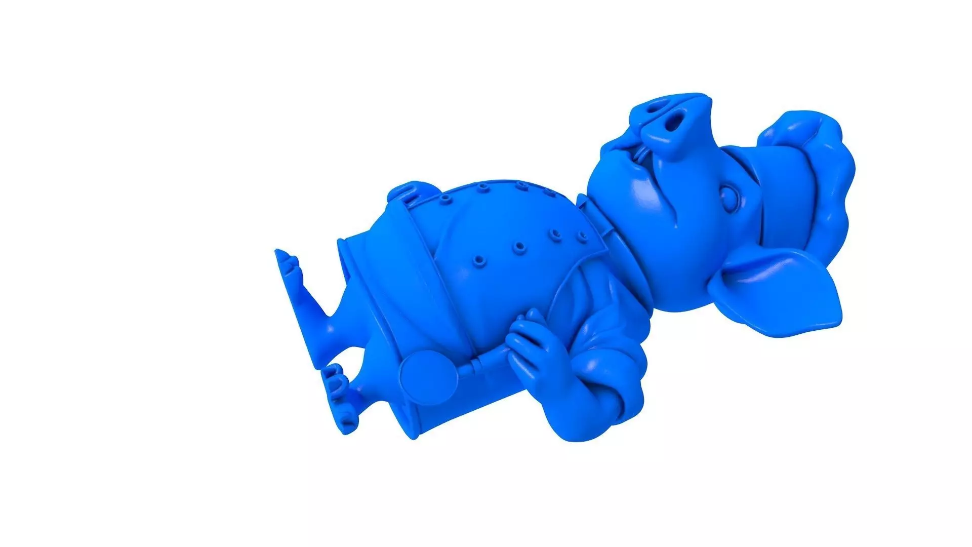 Chef Hippo -  Cartoon Chef - Chef Pig - Chef Character  3D print model_1