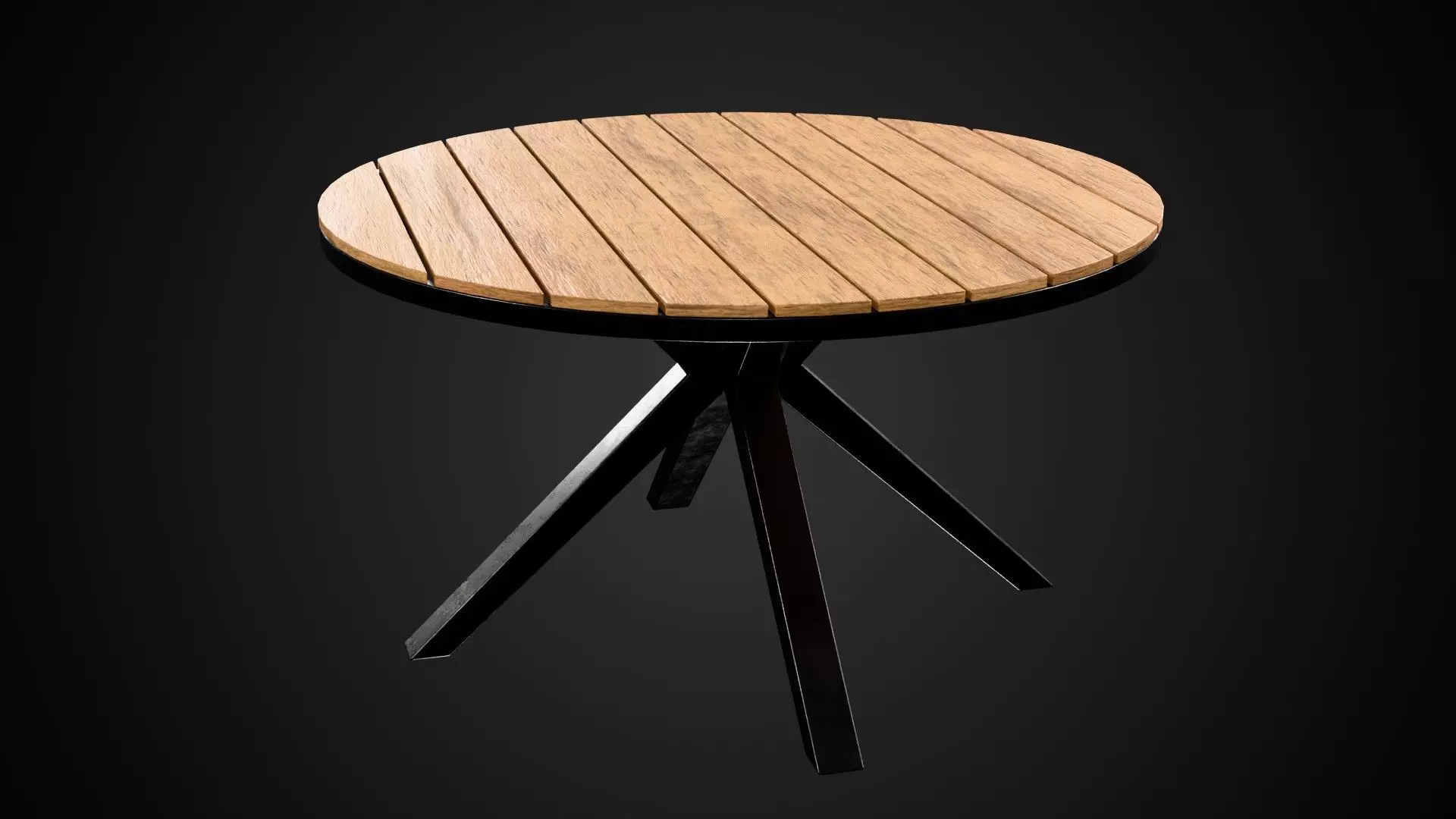 Round Outdoor Dining Table Low-poly 3D model_1