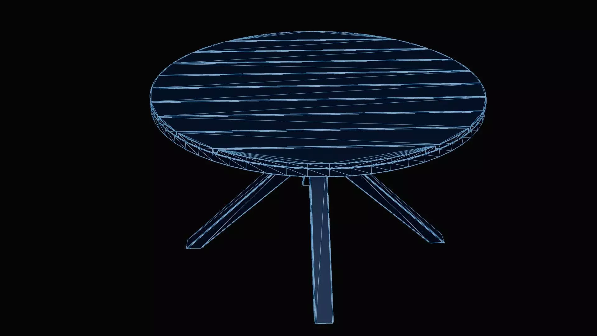 Round Outdoor Dining Table Low-poly 3D model_8