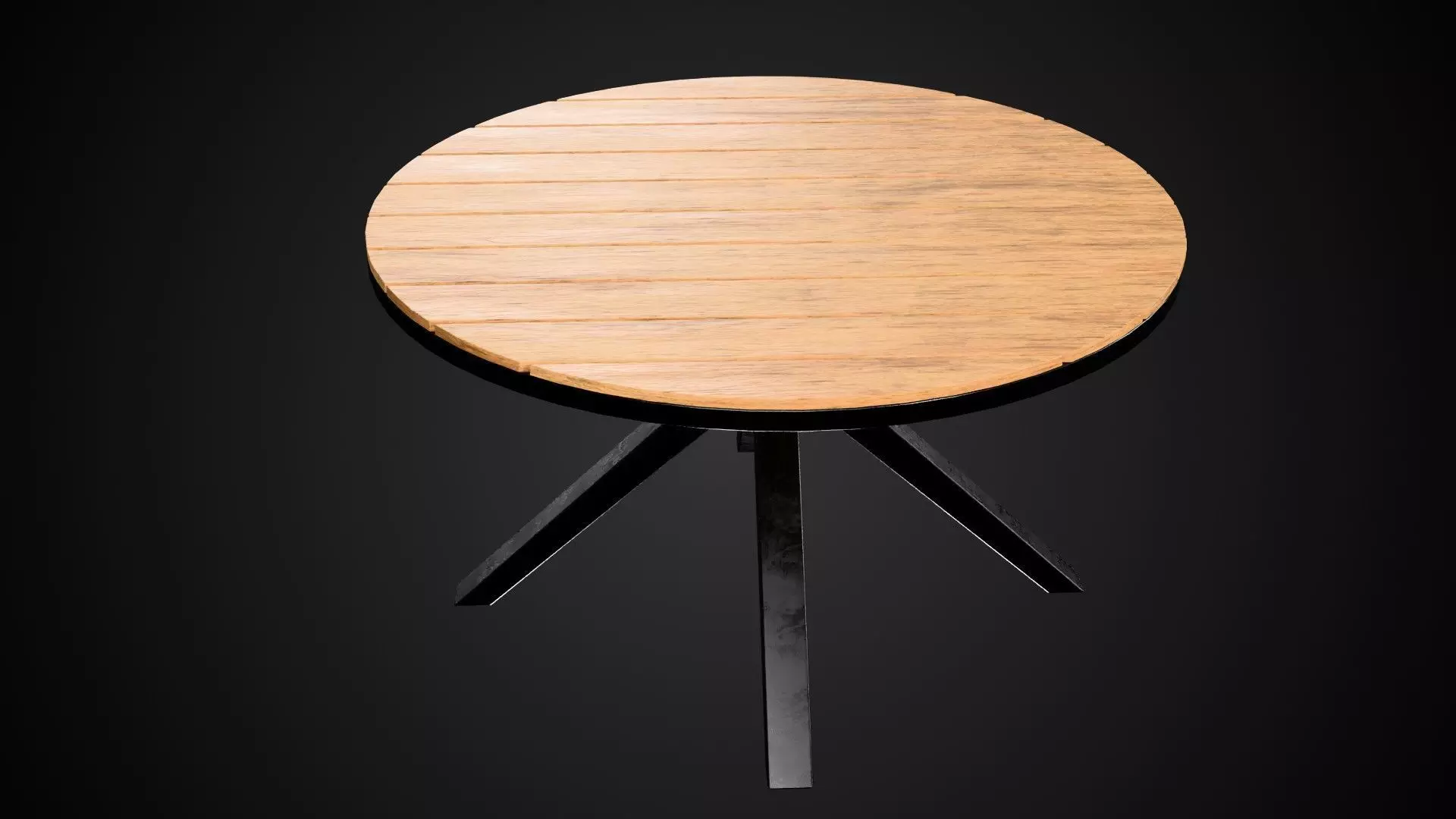 Round Outdoor Dining Table Low-poly 3D model_3