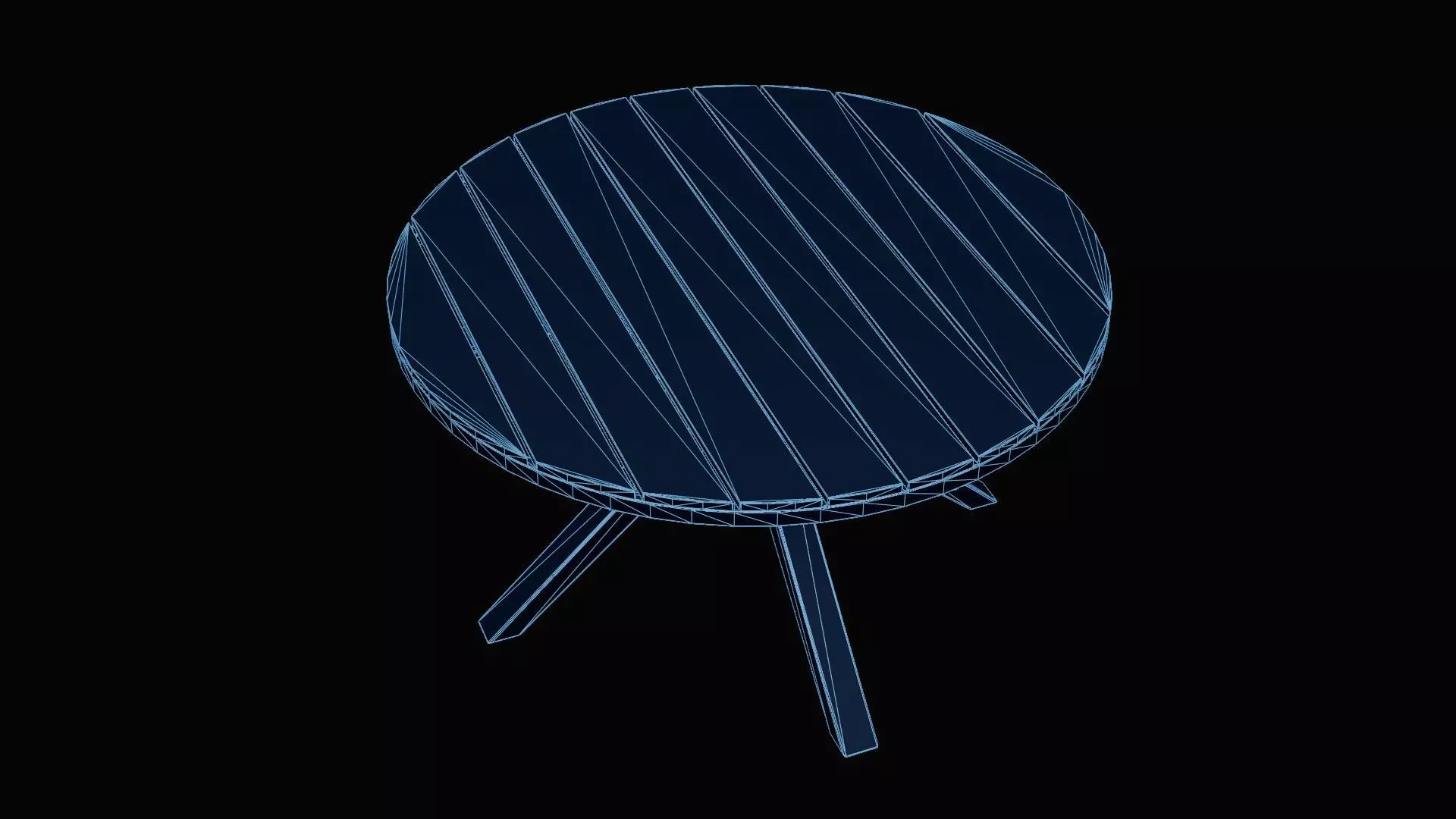 Round Outdoor Dining Table Low-poly 3D model_9