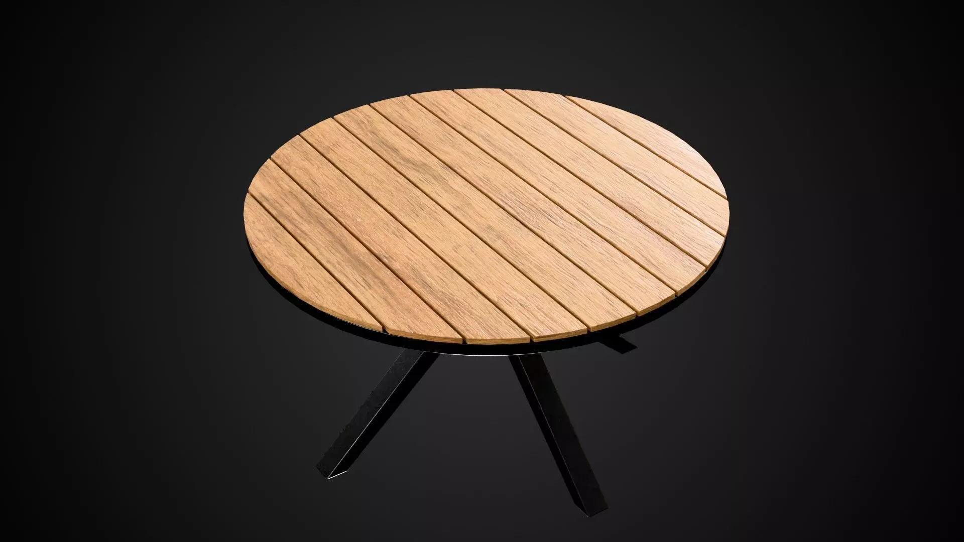 Round Outdoor Dining Table Low-poly 3D model_2