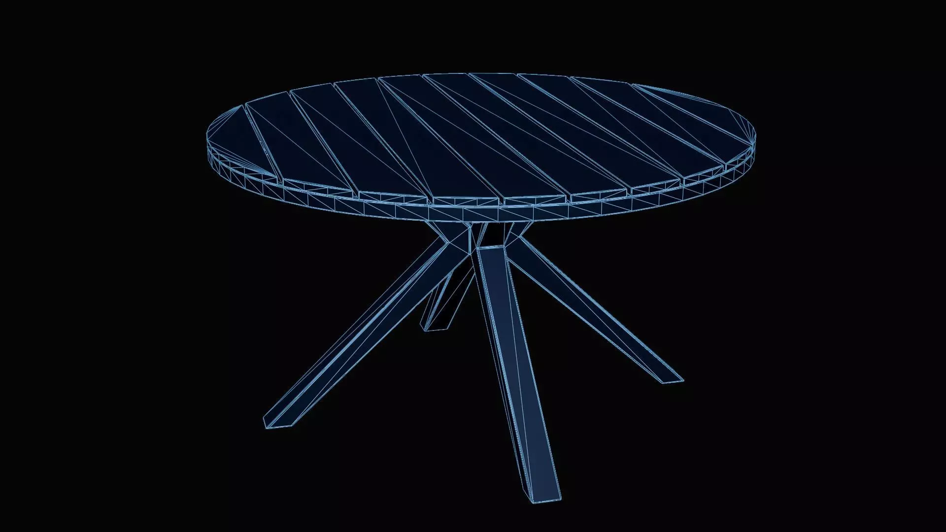 Round Outdoor Dining Table Low-poly 3D model_5