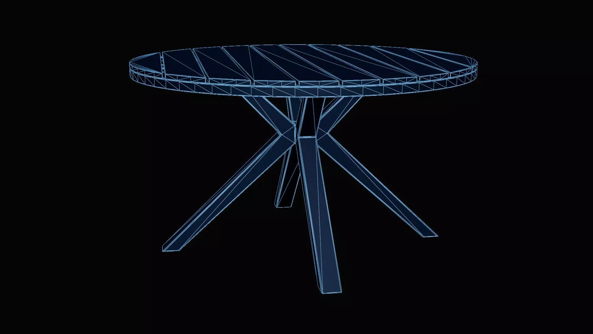 Round Outdoor Dining Table Low-poly 3D model_7