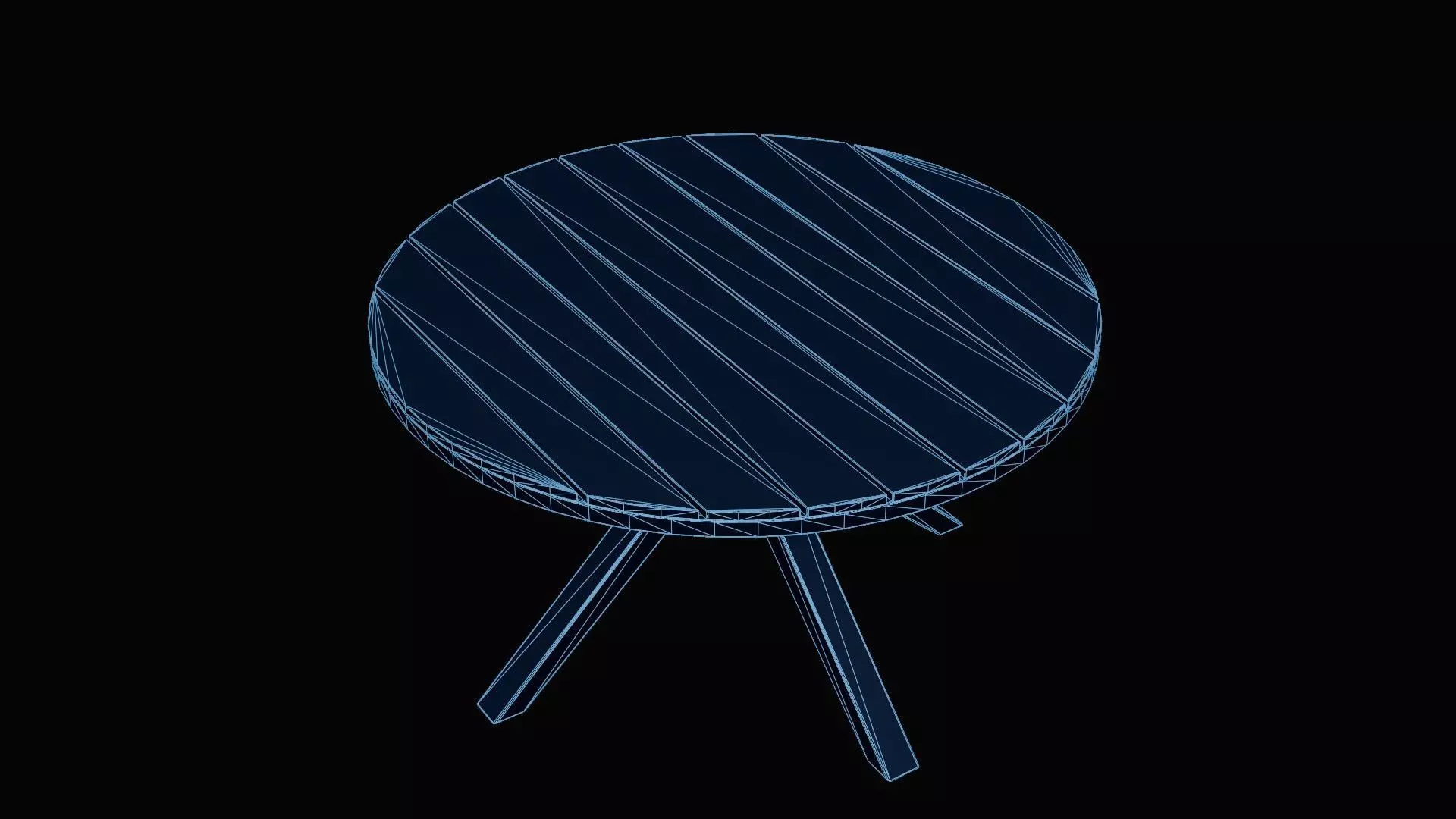 Round Outdoor Dining Table Low-poly 3D model_6