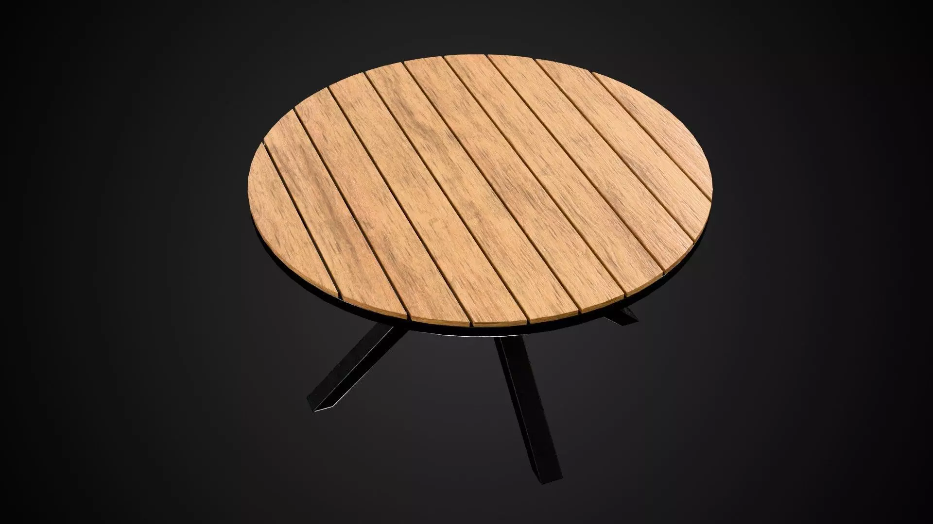 Round Outdoor Dining Table Low-poly 3D model_4