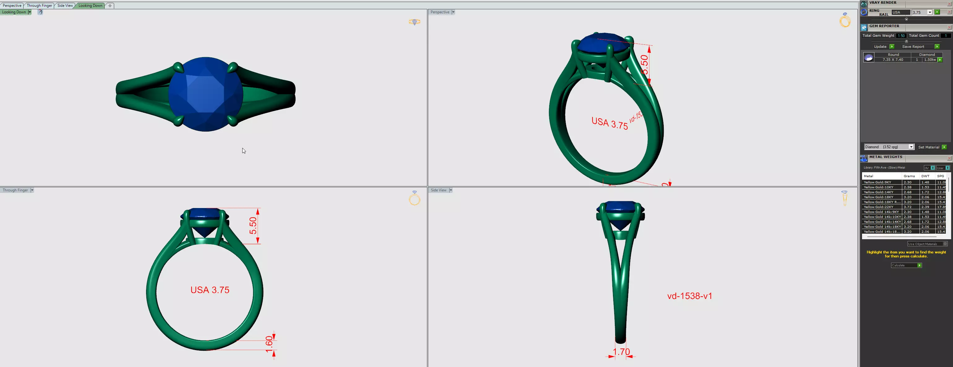 Round Diamond Split Shank Solitaire Ring 3dm 3D print model_5