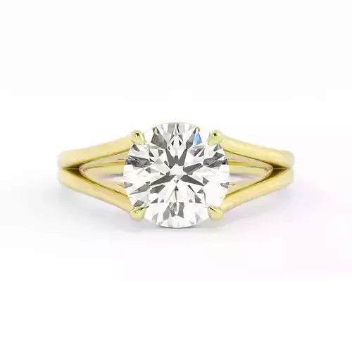 Round Diamond Split Shank Solitaire Ring 3dm