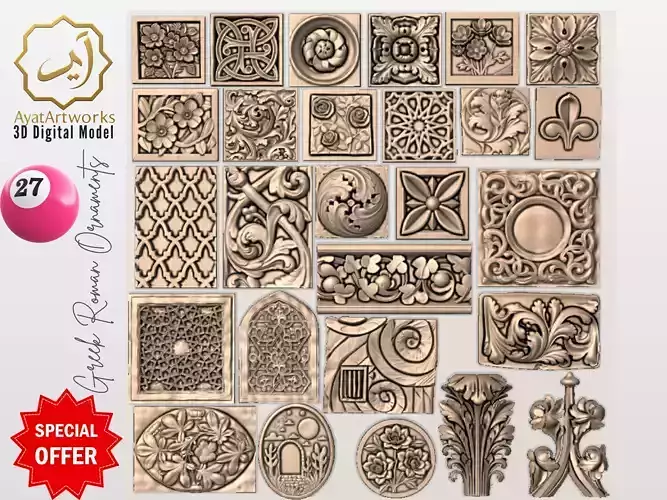 27 Gothic Romanesque  3D Models Bundle Premium STL Files
