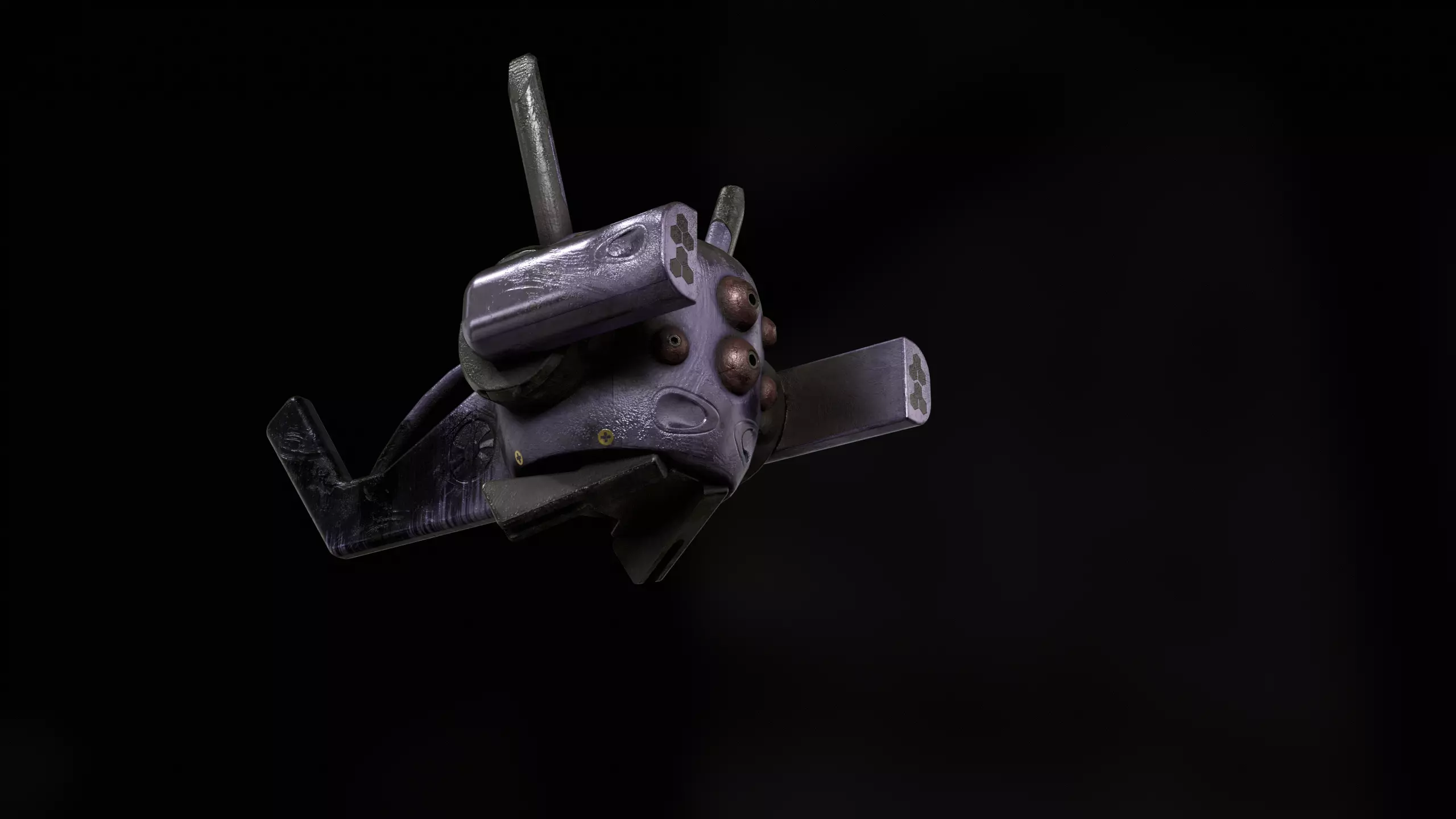 Robotic space fly bee vol2 Low-poly 3D model_9