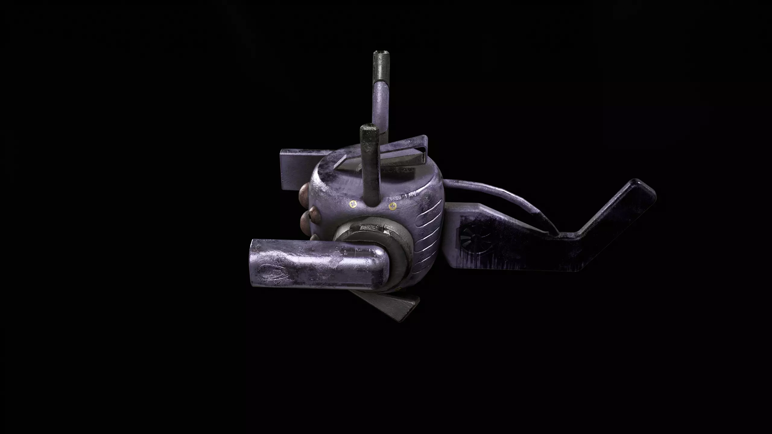 Robotic space fly bee vol2 Low-poly 3D model_7