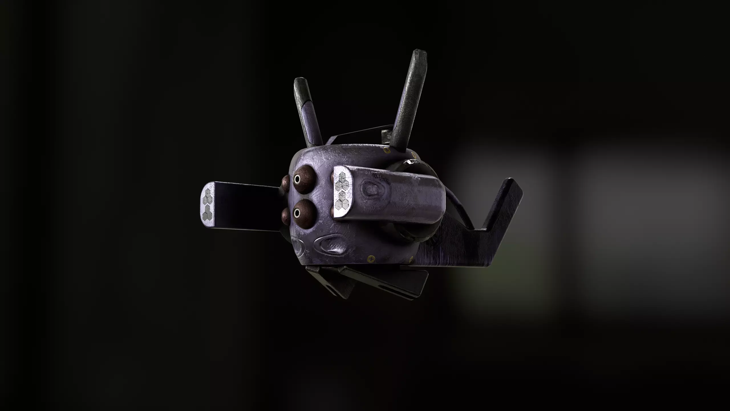 Robotic space fly bee vol2 Low-poly 3D model_11