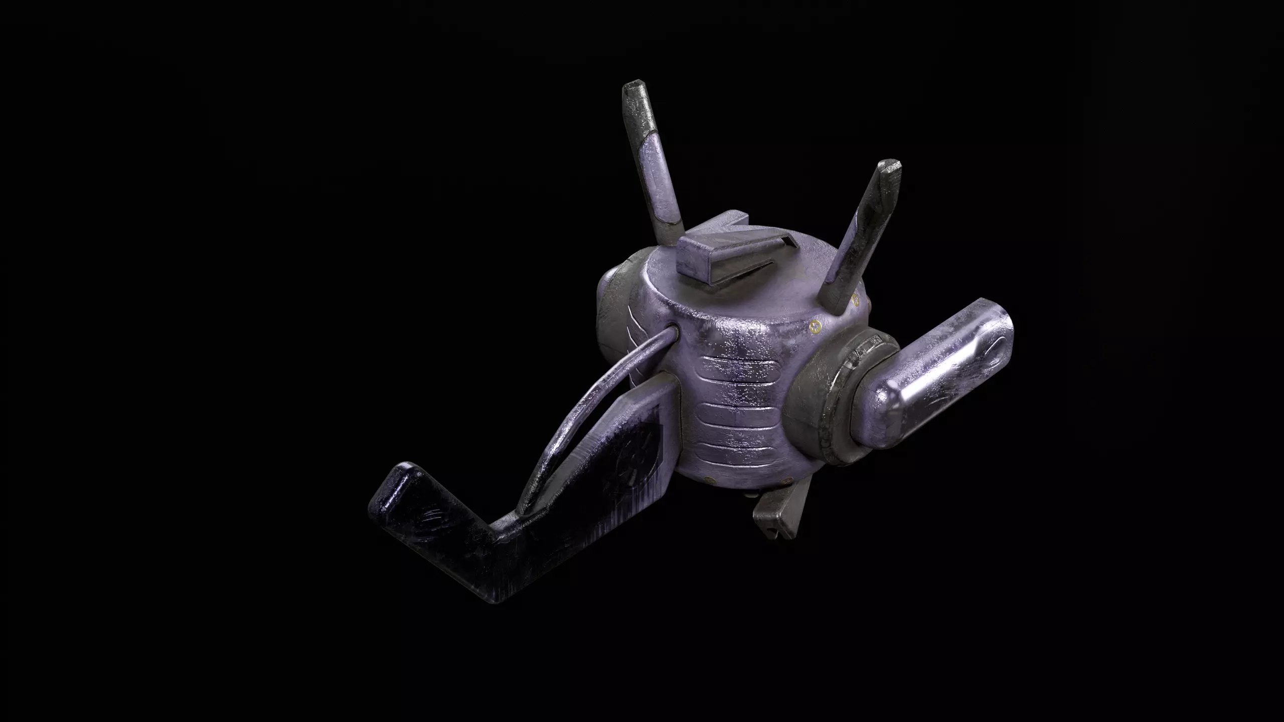 Robotic space fly bee vol2 Low-poly 3D model_3