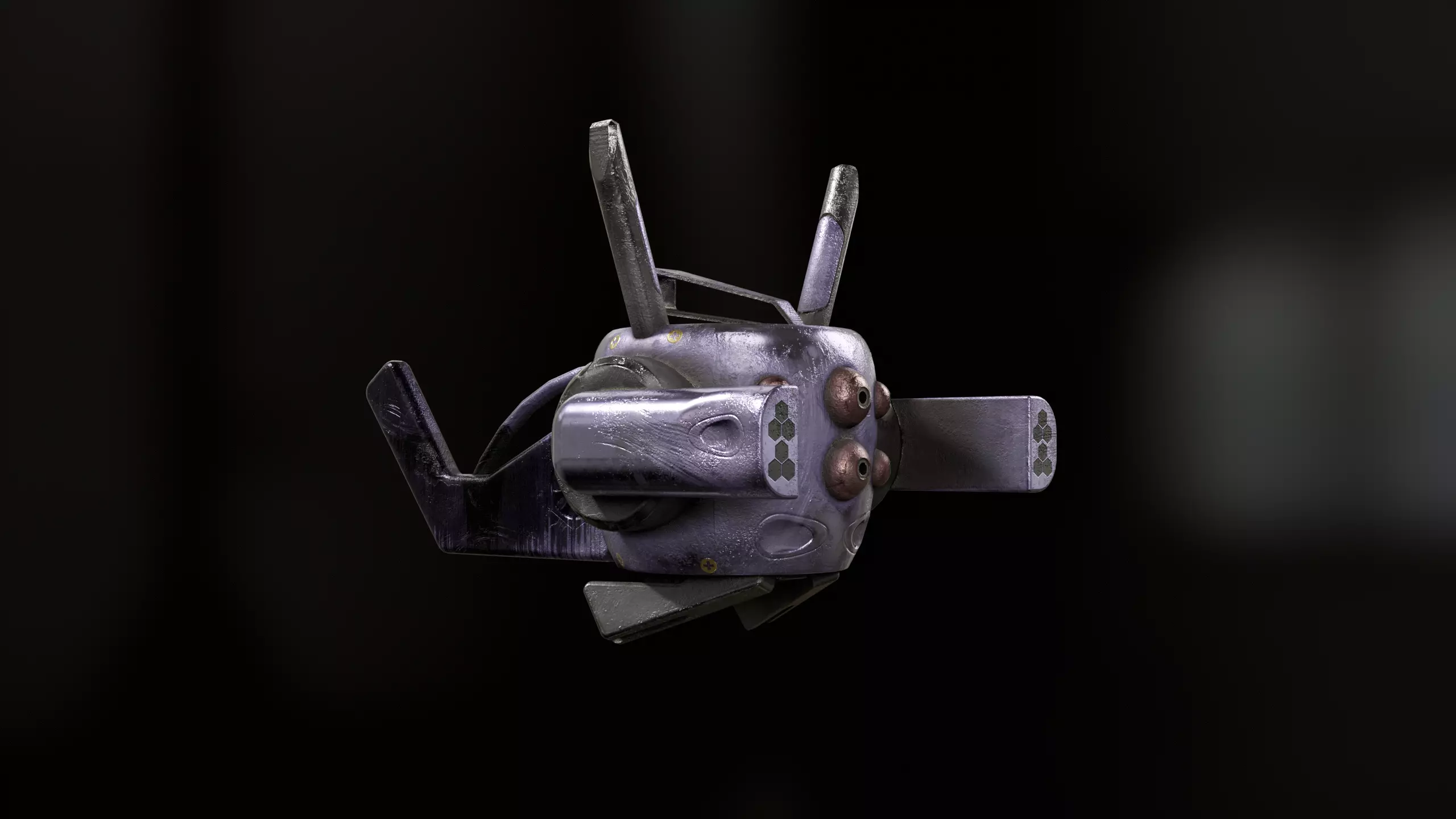 Robotic space fly bee vol2 Low-poly 3D model_0