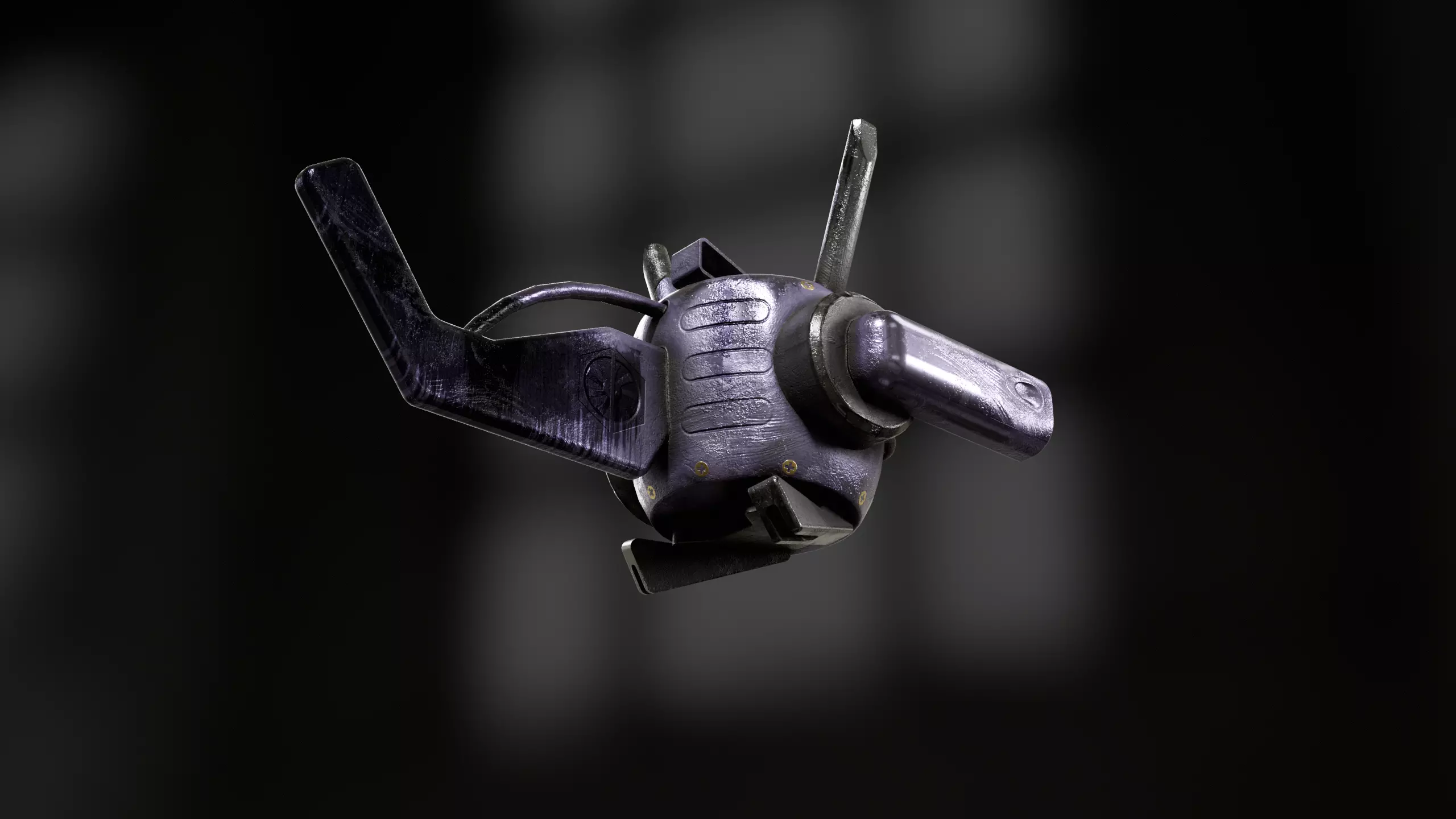 Robotic space fly bee vol2 Low-poly 3D model_4