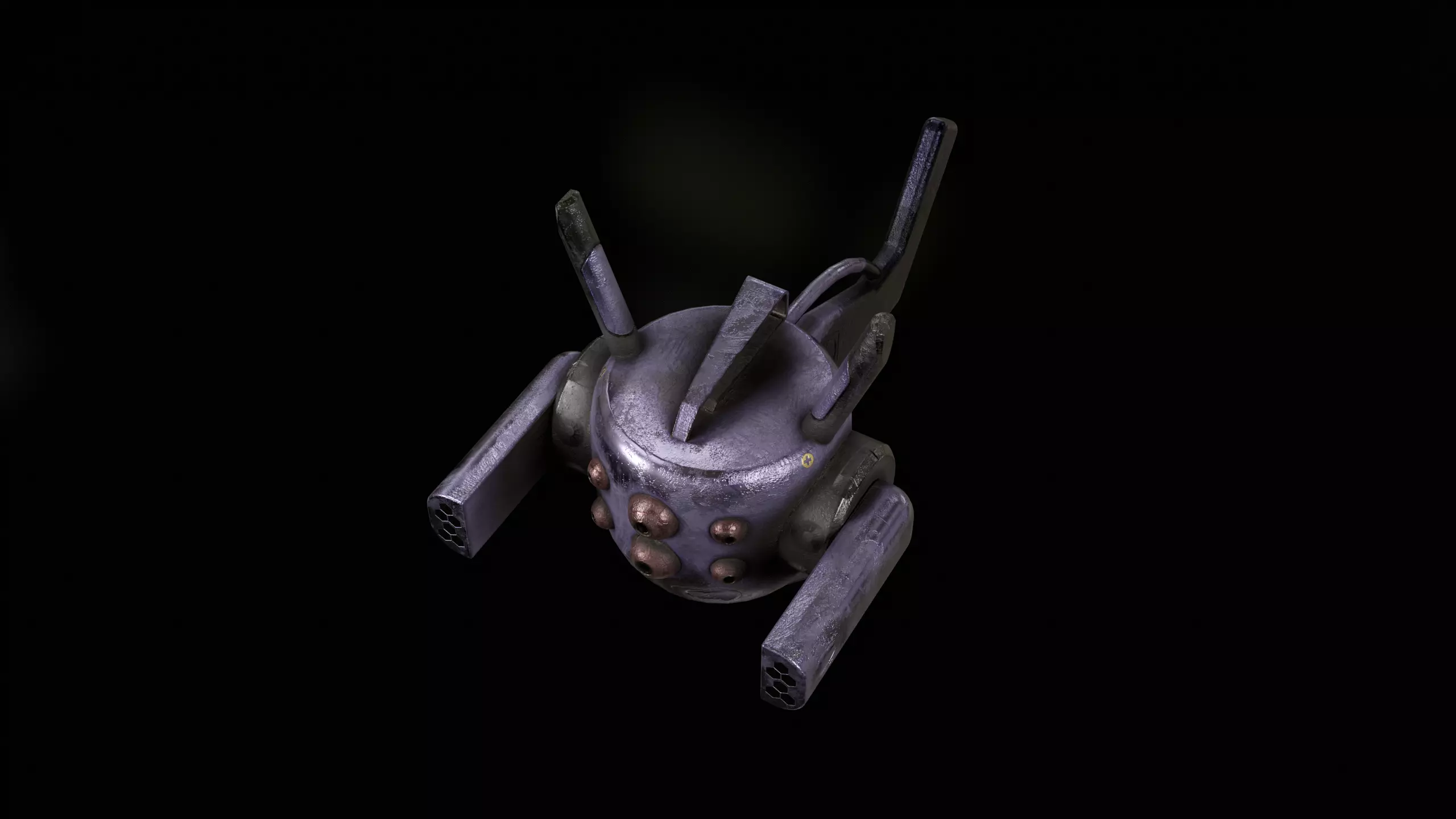 Robotic space fly bee vol2 Low-poly 3D model_8