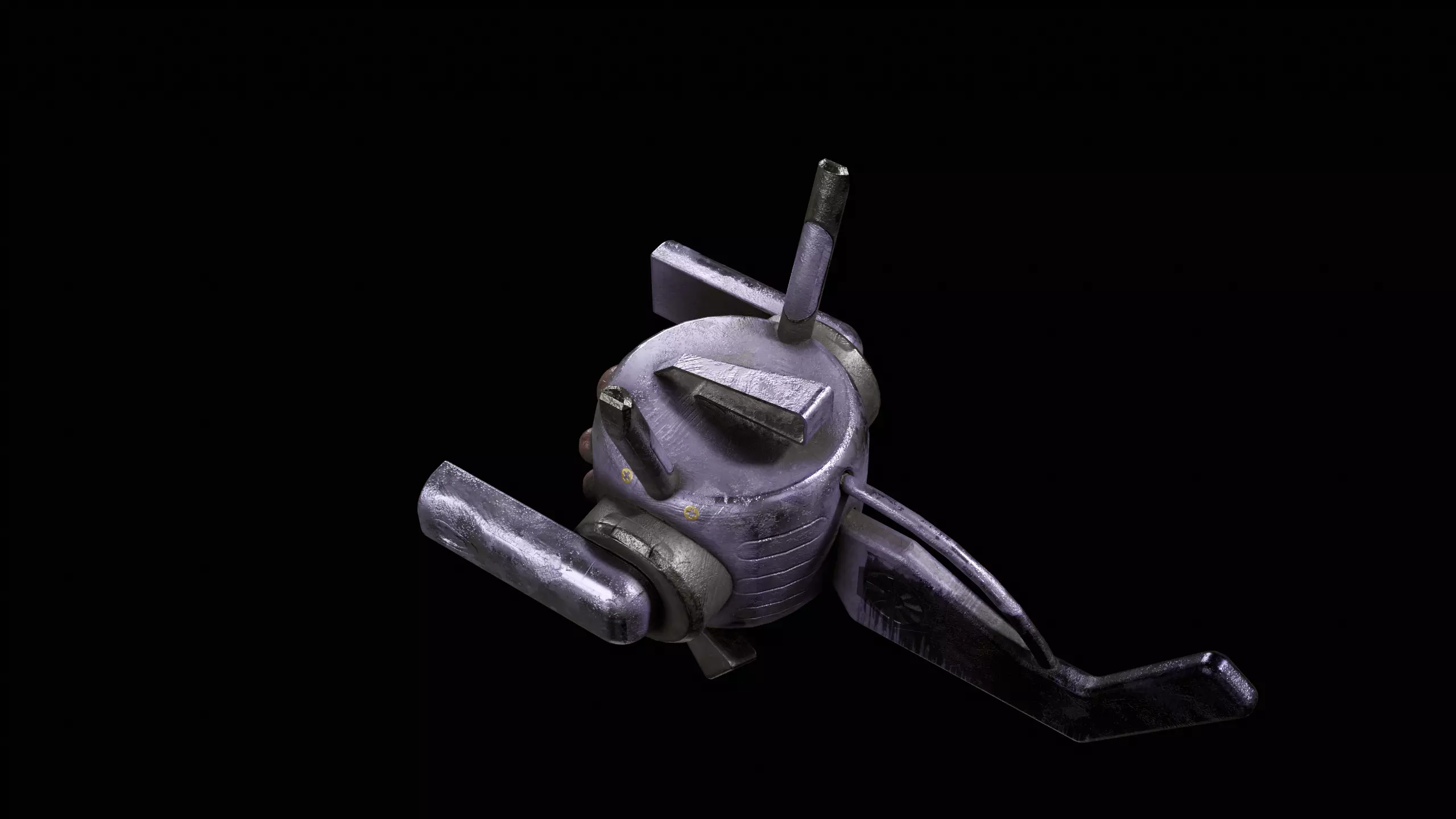 Robotic space fly bee vol2 Low-poly 3D model_2