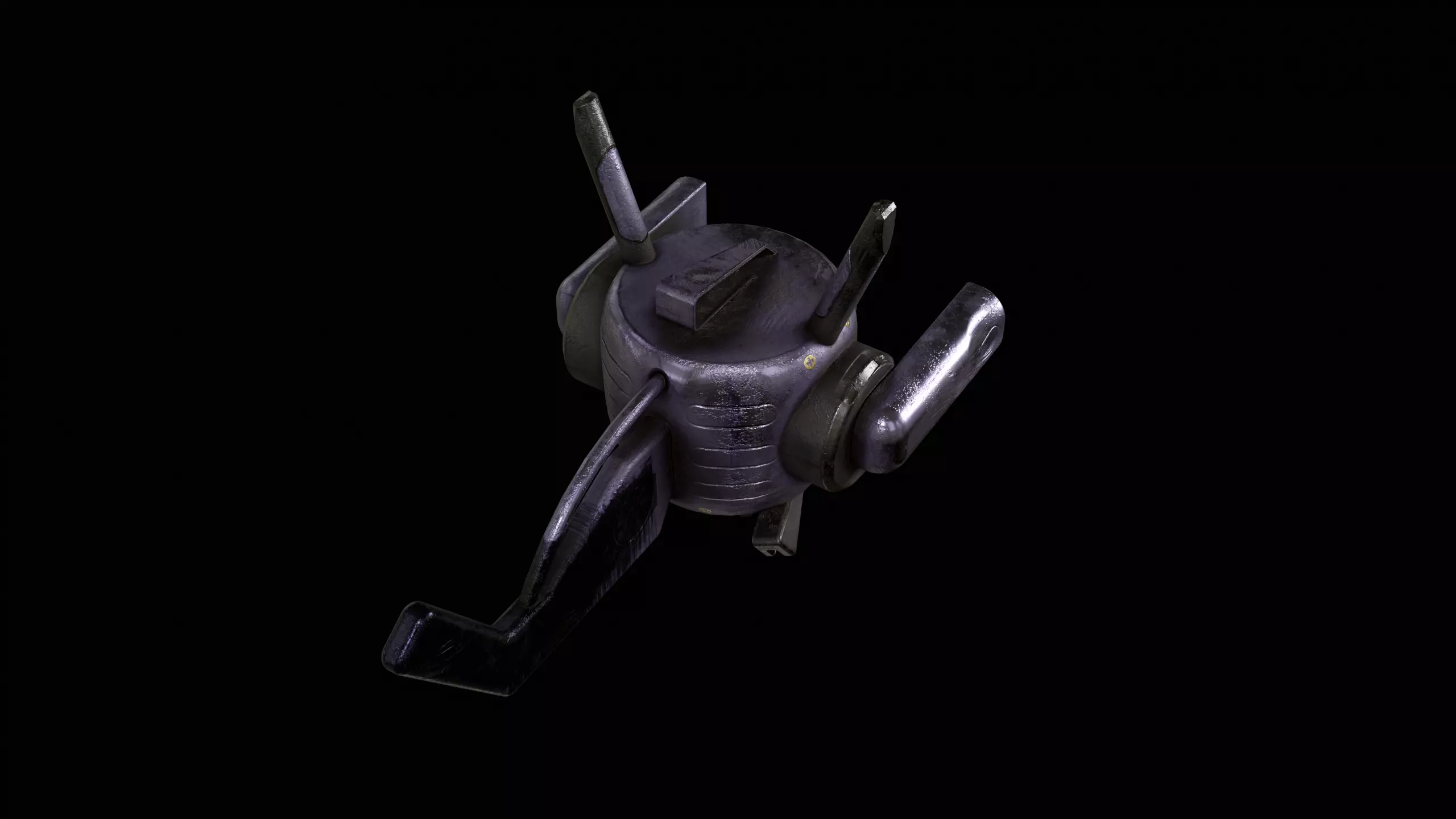 Robotic space fly bee vol2 Low-poly 3D model_10