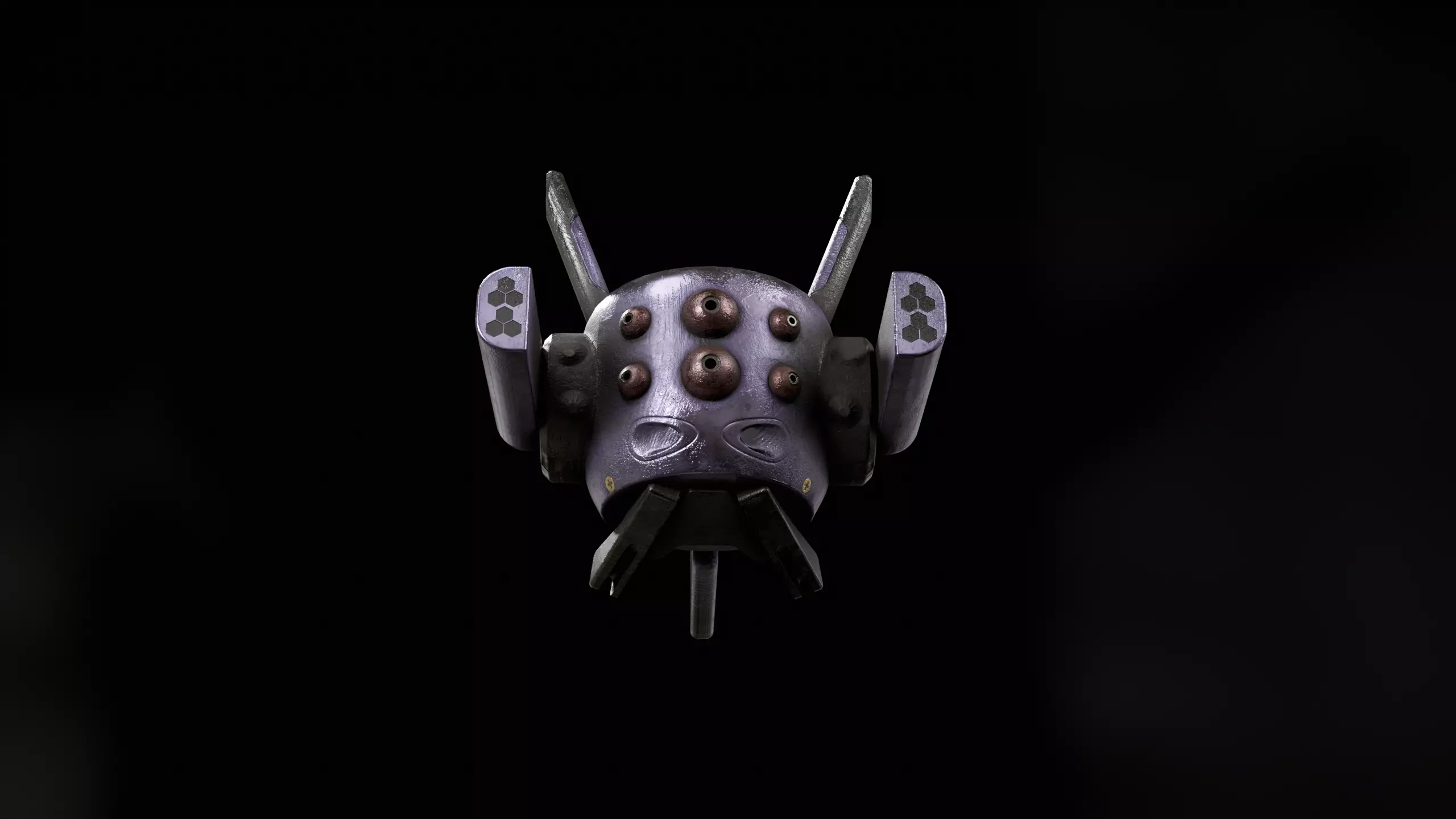 Robotic space fly bee vol2 Low-poly 3D model_5