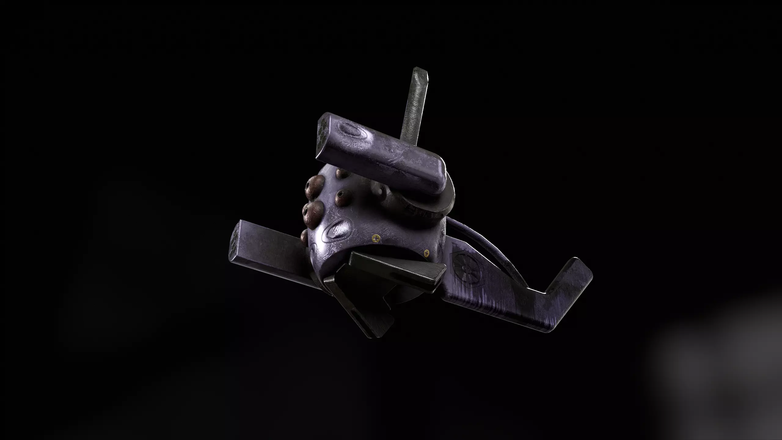 Robotic space fly bee vol2 Low-poly 3D model_6