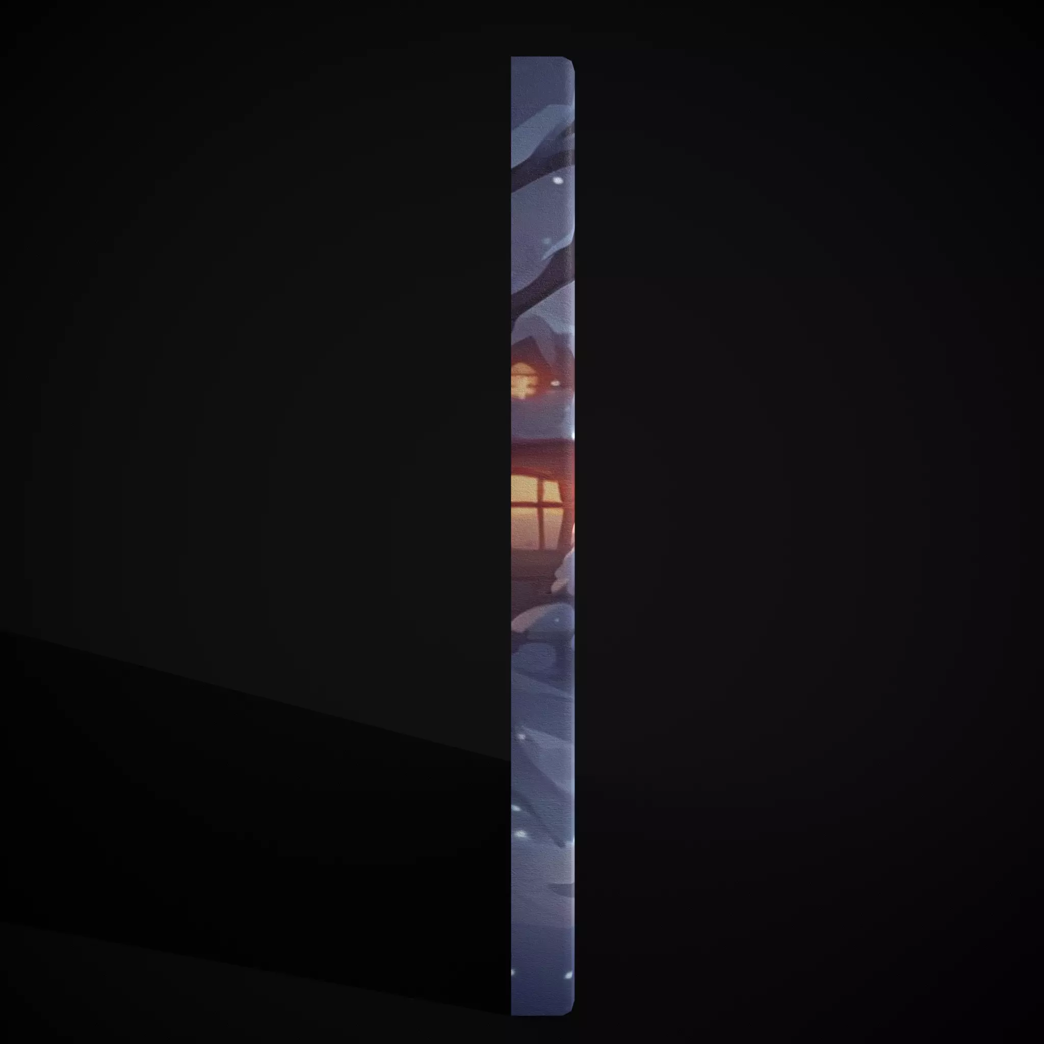 Christmas Snowman Painting Two Low-poly 3D model_7