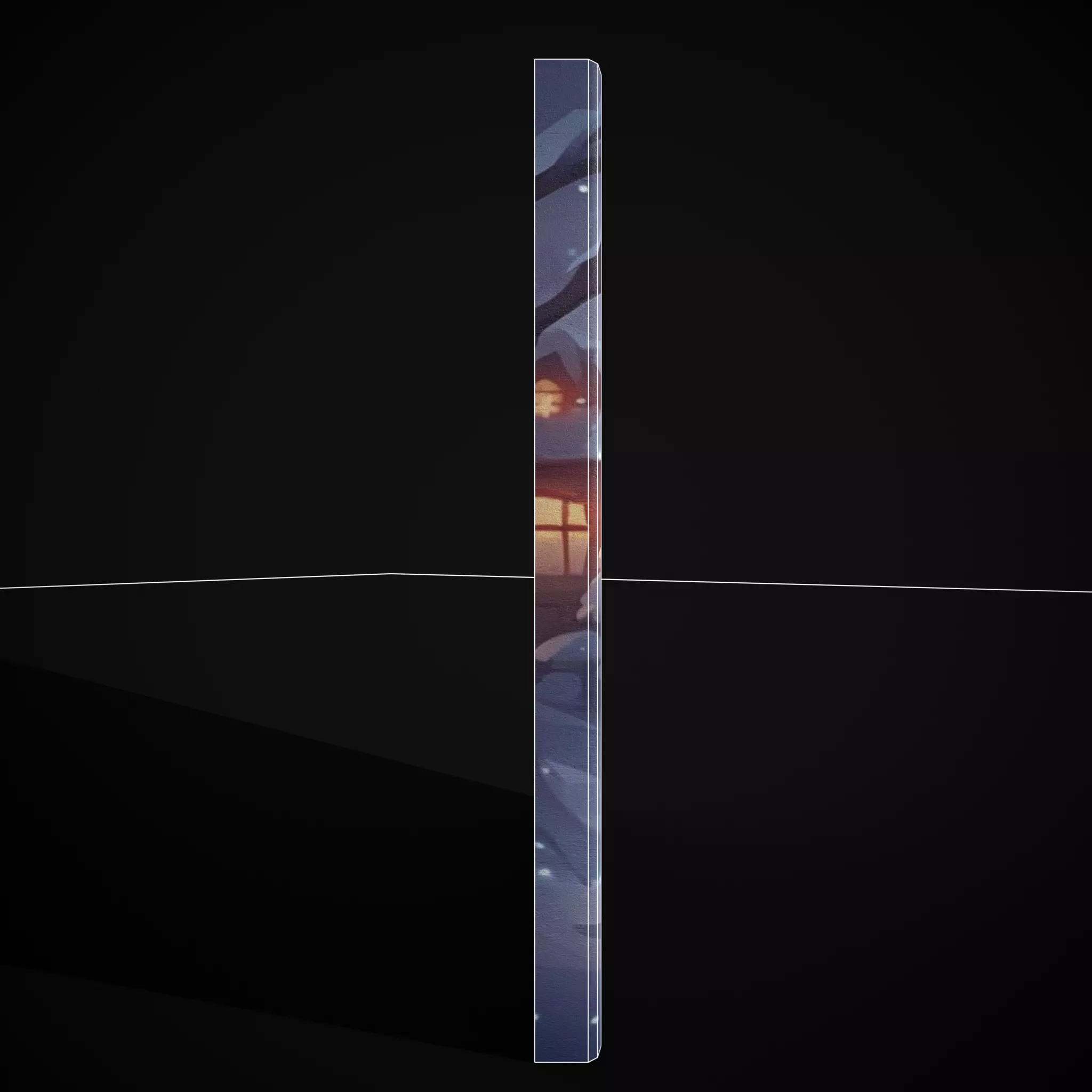 Christmas Snowman Painting Two Low-poly 3D model_8