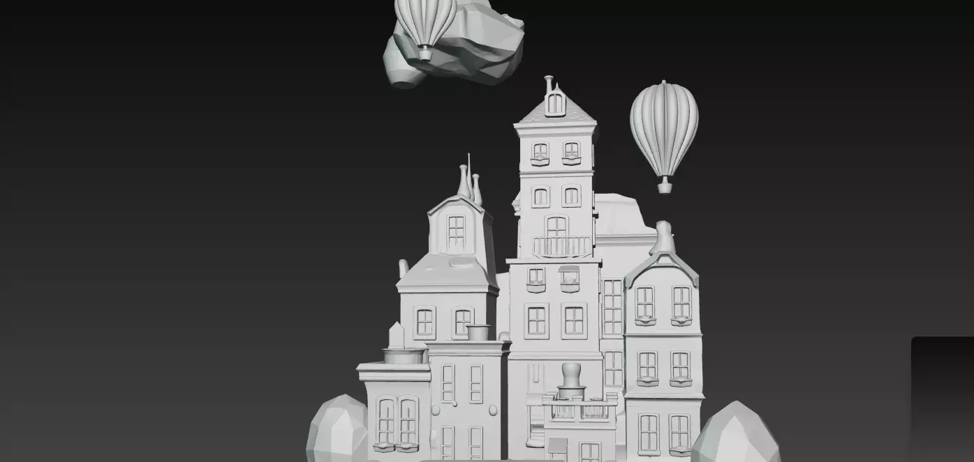 Whimsical Miniature Town Diorama 3D print model_2