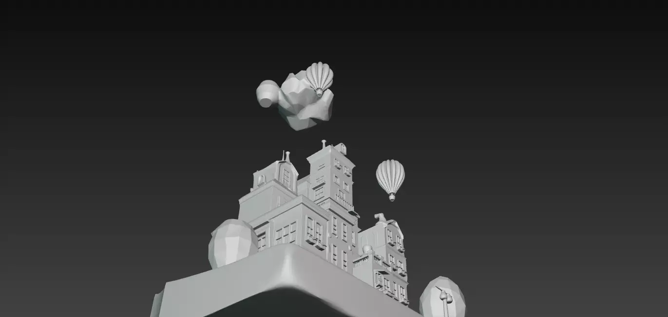 Whimsical Miniature Town Diorama 3D print model_3