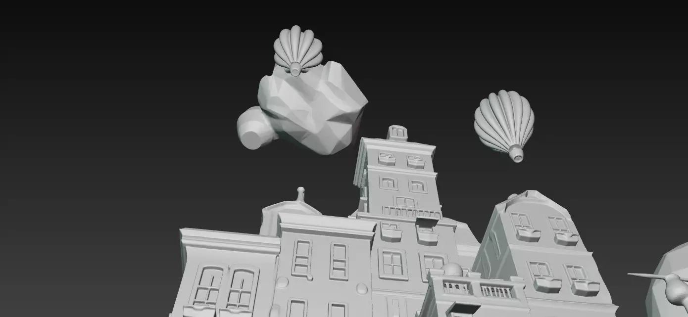 Whimsical Miniature Town Diorama 3D print model_4