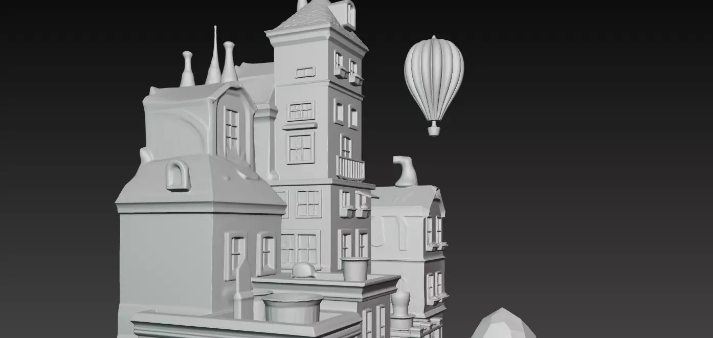 Whimsical Miniature Town Diorama 3D print model_6