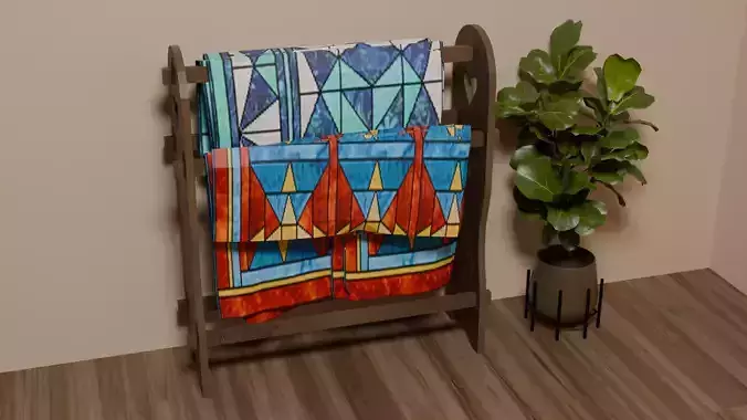 Shaker Inspired Quilt Rack or Stand with Quilts