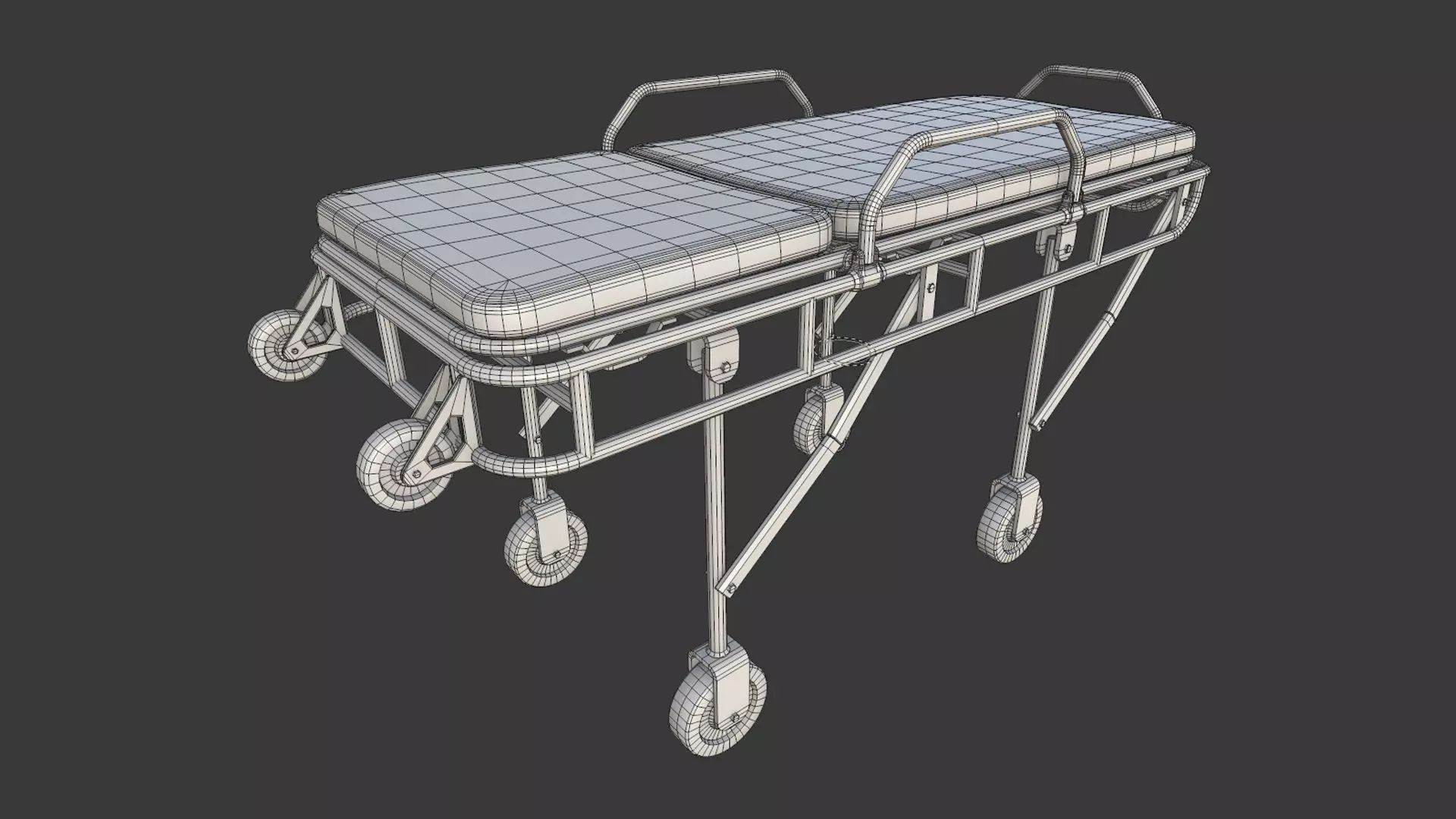Ambulance stretchers Low-poly 3D model_10