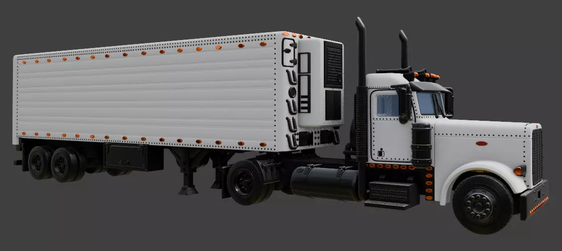 PETERBILT refrigerated semi-trailer 3D print model_2