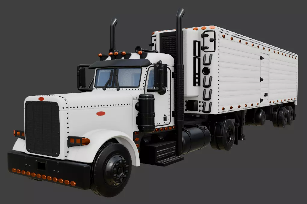 PETERBILT refrigerated semi-trailer 3D print model_0