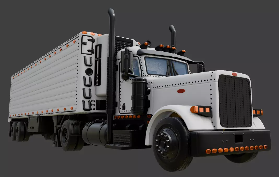 PETERBILT refrigerated semi-trailer 3D print model_1