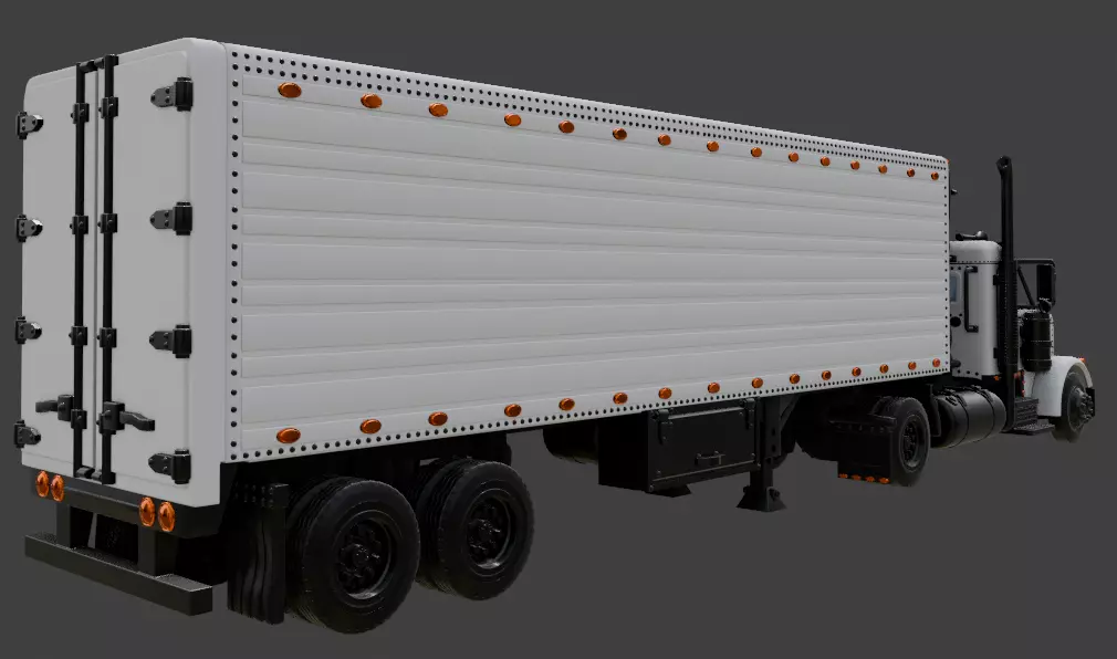 PETERBILT refrigerated semi-trailer 3D print model_4
